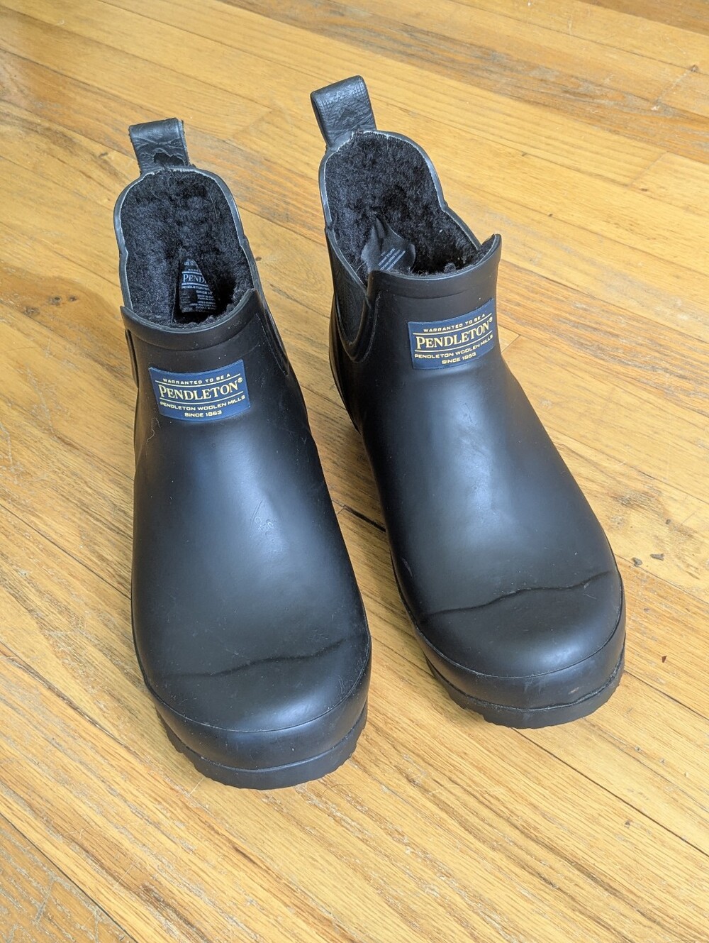 Pendleton Black Waterproof Short Winter Rain Boots